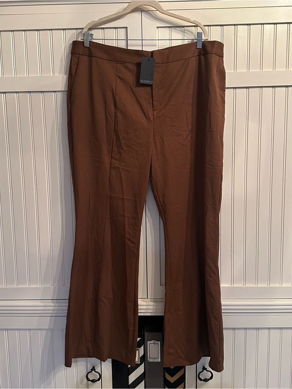 Eloquii Rust-Brown Wide Leg Trousers Size 20